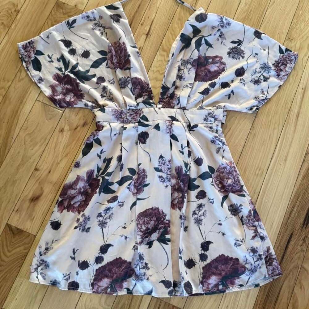 Floerns Floral Plunging V-Neck Summer Dress Size M